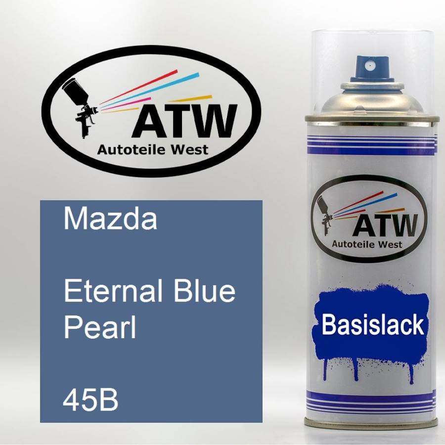 Mazda, Eternal Blue Pearl, 45B: 400ml Sprühdose, von ATW Autoteile West.
